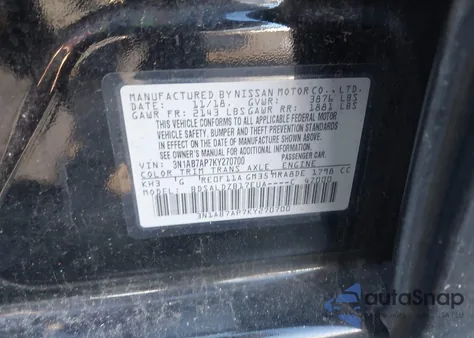 2019 Nissan Sentra Sv z USA, uszkodzony, nr VIN 3N1AB7AP7KY270700